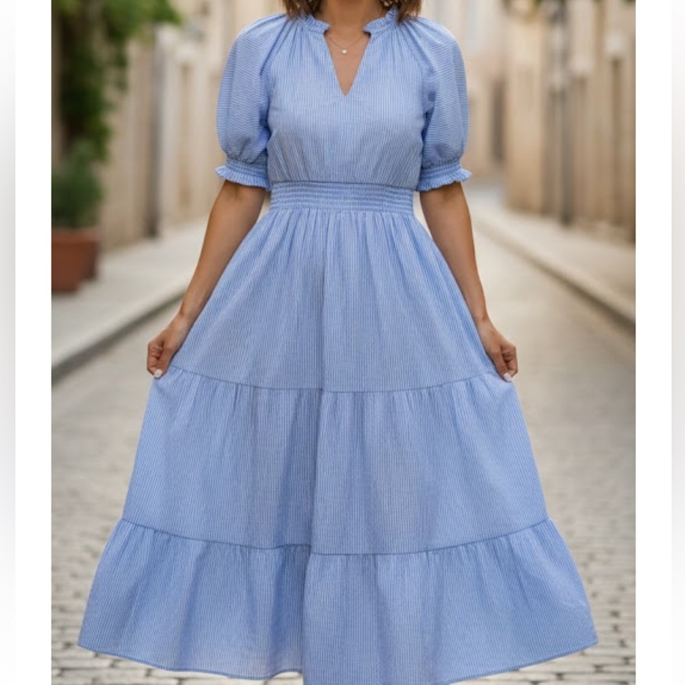 THML Blue and White Striped Dress